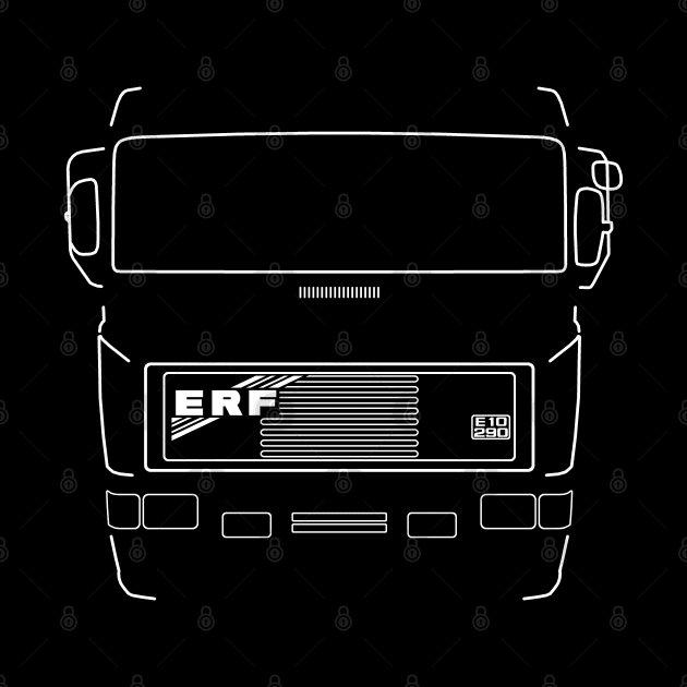 Classic ERF E Series heavy lorry white outline graphic by soitwouldseem