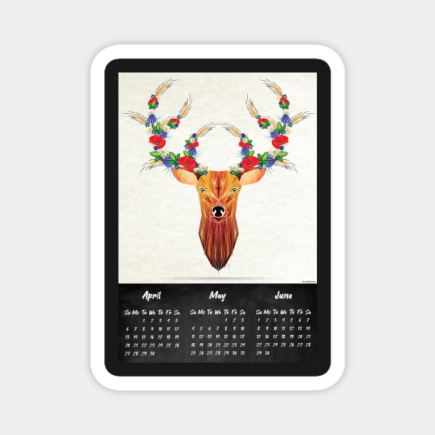 deer spring calendrier 2020 Magnet by Manoou