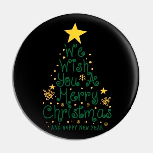 Merry Christmas Tree-We wish you a Merry Christmas Pin