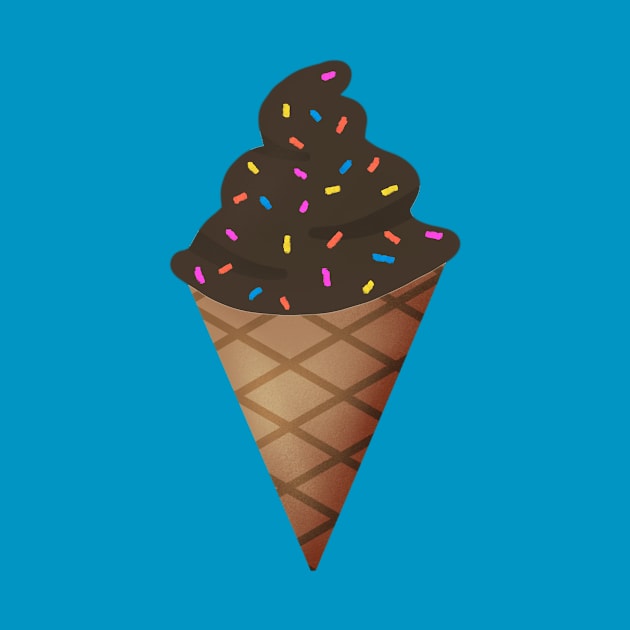 Chocolate Ice Cream With Sprinkles by Kelly Louise Art