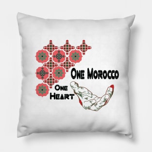 One Morocco One Heart Support Morocan Flag Pillow