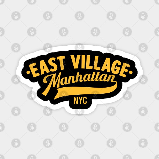 East Village Manhattan - NYC Minimal Logo Magnet by Boogosh