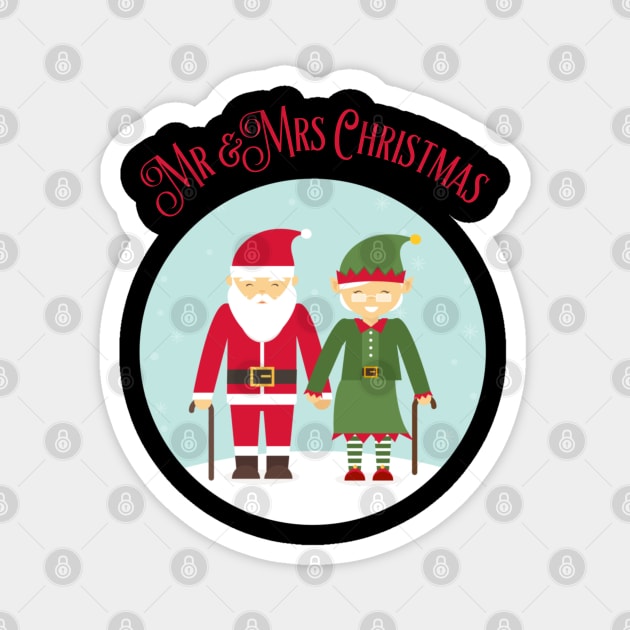 Mr and Mrs Christmas, Grandfather Christmas, Grandma Christmas, Santa and Elves, Parents Gift, Parent Gifts Magnet by Style Conscious