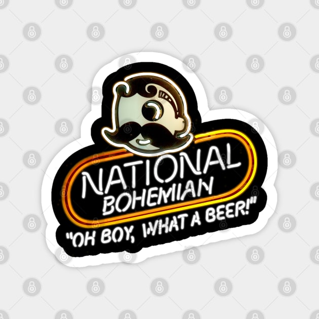 National Bohemian Brewery Neon Sign Magnet by Alema Art