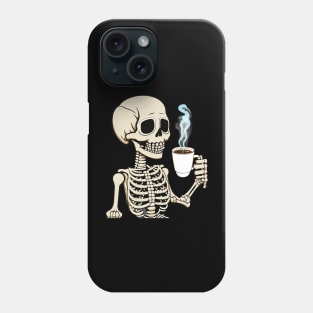 skeleton bones & coffee Phone Case