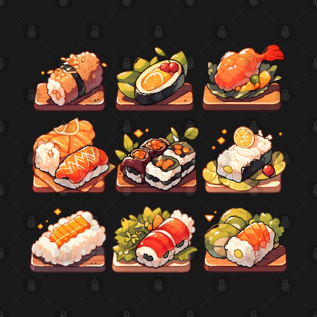 Cute Sushi Anime Food Pixel Art by TheMystique