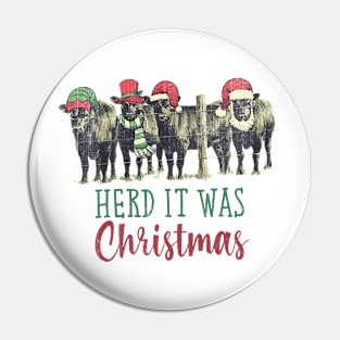 Herd It Was Christmas Cows Wearing Santa Hat Pin