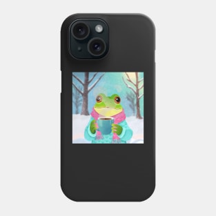 Cozy winter frog Phone Case