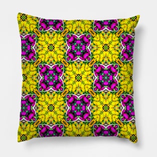 Colorful tulip bouquet pattern. Pillow