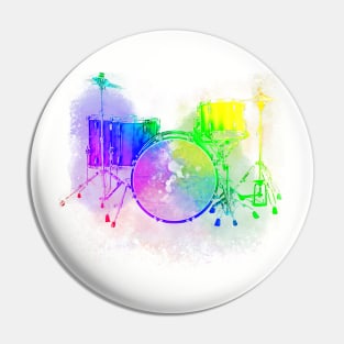 Rainbow Drumset Pin