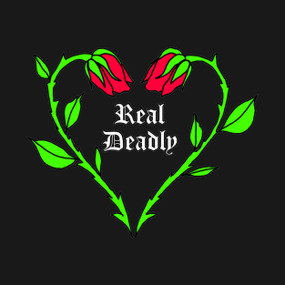 Real Deadly Rose Design T-Shirt