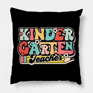 Retro Kindergarten Teacher Flower Back To School For Boys Girl Pillow