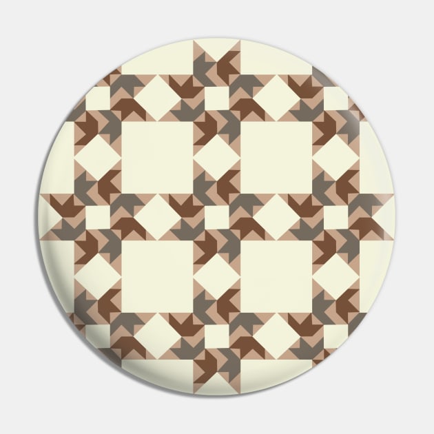 Beige Flying Swallow Patchwork Pattern Pin by Nuletto