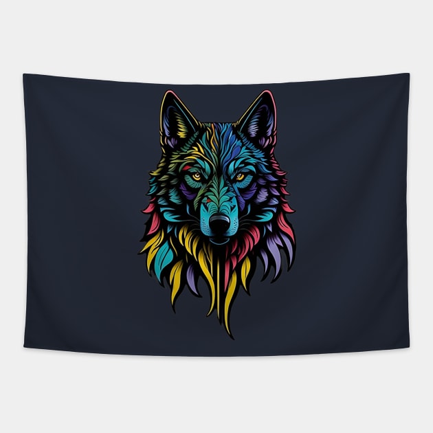 Wolf Face Tapestry by likbatonboot