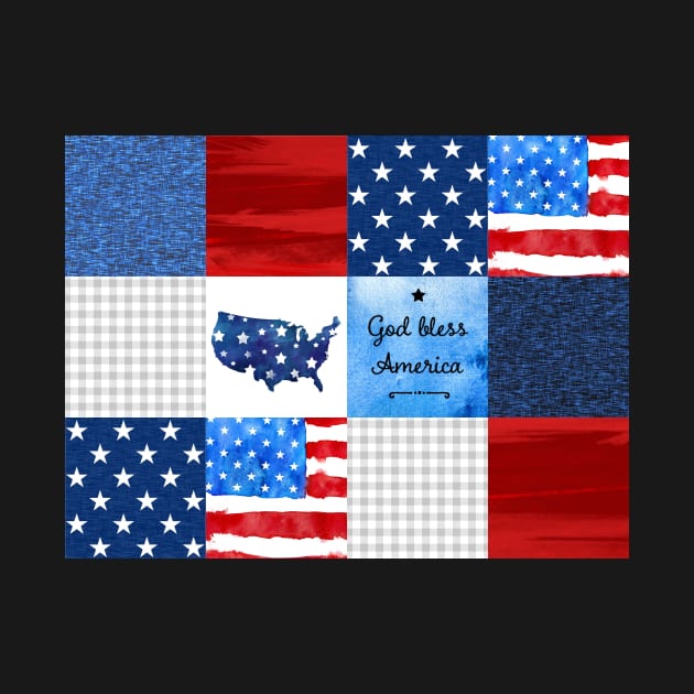 God Bless America Patchwork by SugarPineDesign