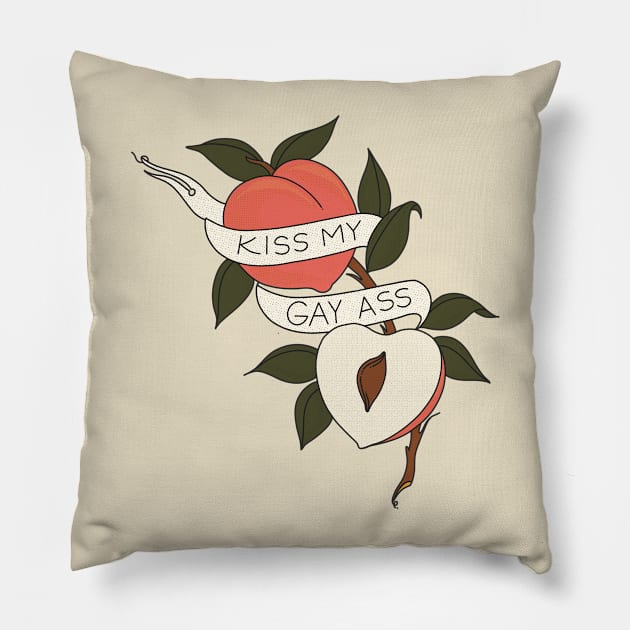 Kiss My Gay Ass Pillow by jiniandtonic