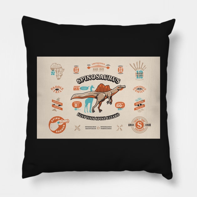 Spinosaurus Info Pillow by Mattgyver