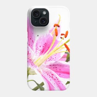 Pink Lily Illustration Phone Case