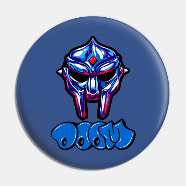 MF Doom Blue Pin by Juancuan