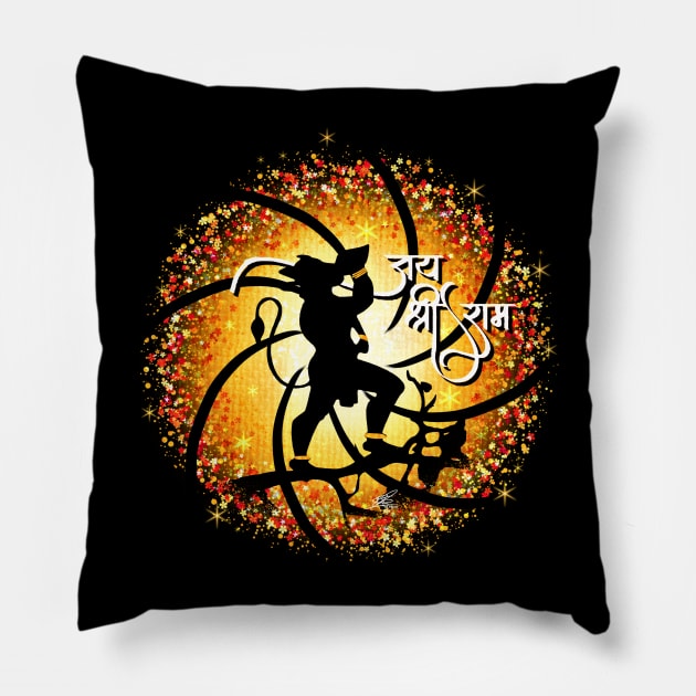 Jai Hanuman Pillow by Roy's Disturbia