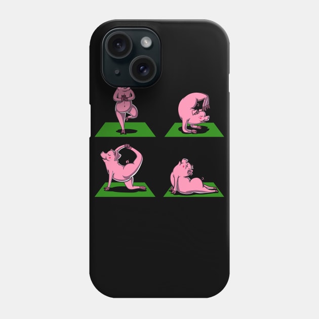 Pig Yoga Workout Poses Phone Case by underheaven