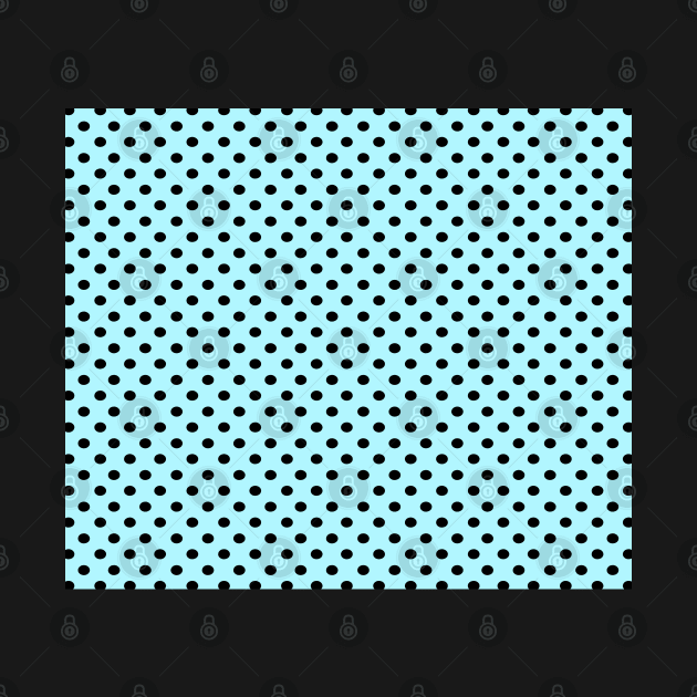 Powder Blue and Black Polka Dot Pattern by CraftyCatz