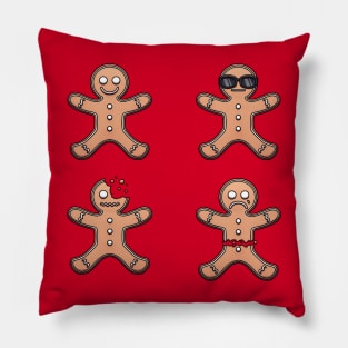 Funny Gingerbread Man Cartoon Sticker Pack Pillow