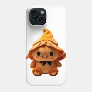 Happy Kawaii Halloween Pumpkin wearing Cute Witch Hat Phone Case