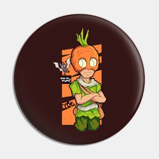 Carrot Cartoon Character Pin