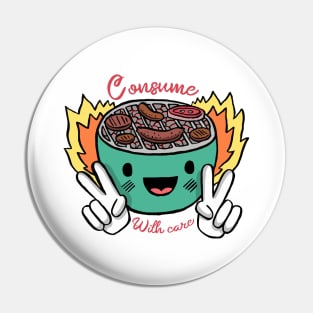 'Consume With Care' Environment Awareness Shirt Pin