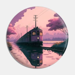 Retro Anime Style Old Japanese Train Pin