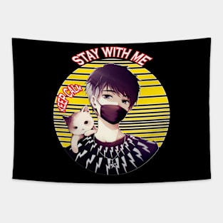 Stay with me Cat, Keep Calm, Cats and Pets Lovers Tapestry