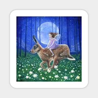 Spring Moon Hare Fairy Magnet