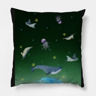 Ocean above earth Pillow