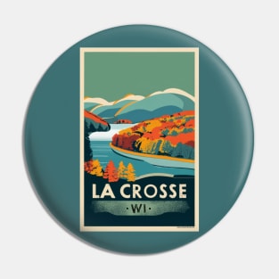 Wisconsin Vintage 1940’s Style Travel Poster-Fall Pin