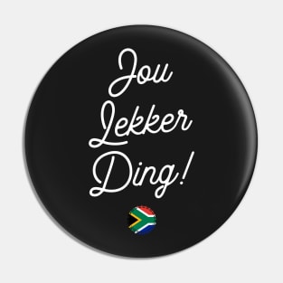 Jou Lekker Ding T-Shirt | Funny Bottle Cap South African Flag | Afrikaans Phrase | Ons Gaan Nou Braai Pin