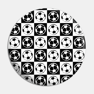 Checkboard Football / Soccer Ball Pattern - Black and White Pin