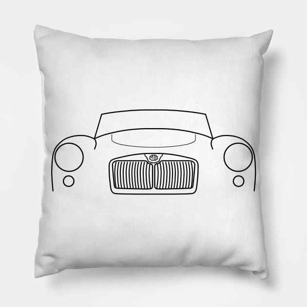1961 MGA classic car outline graphic (black) Pillow by soitwouldseem
