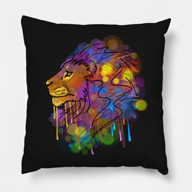 Panthera Colouris Pillow by CelticDragoness