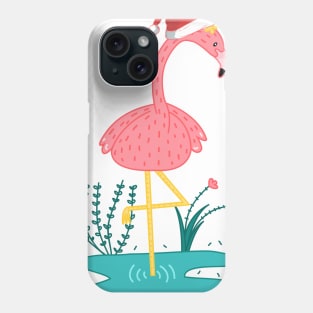 Cute Pink Flamingo Wear Santa Hat Phone Case