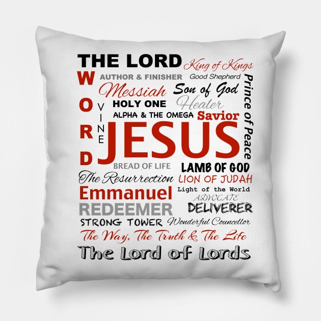 Names of God Jesus Christ Bible Verse Christian Shirt T Shirts Church Wear Clothing Apparels Mask Wall Art, Christian Best Christmas Gift Ideas Store Shop Pillow by JOHN316STORE - Christian Store