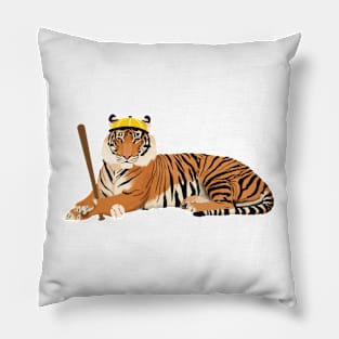 Baseball Tiger Yellow Pillow