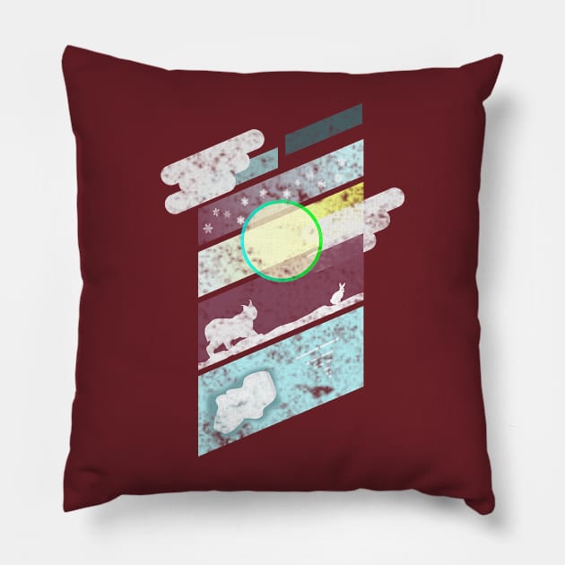 Harsh winter vintage edition Pillow by VISUALIZED INSPIRATION