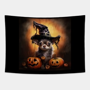 Happy Chihuahua Halloween Tapestry