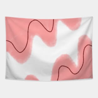 Red pink pastel abstract art Tapestry