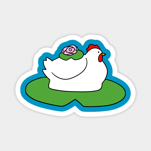 Lilypad Hen Magnet by saradaboru