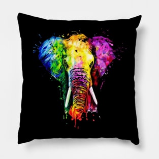 Rainbow Elephant Pillow