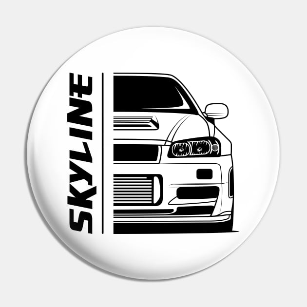 Front JDM Skyline R34 Pin by GoldenTuners