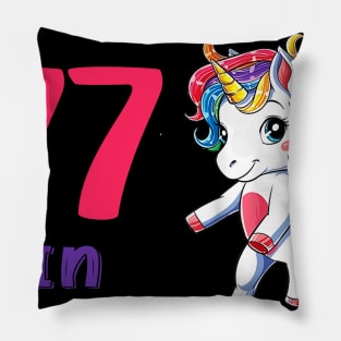 I Turned 77 in quarantine Cute Unicorn Pillow