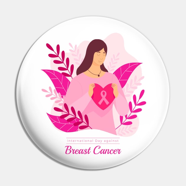 In October We Wear Pink Breast Cancer Awareness Survivor Pin by Goods-by-Jojo